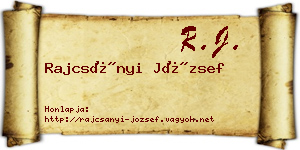 Rajcsányi József névjegykártya
